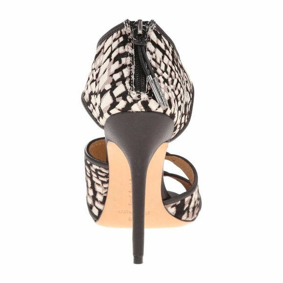 L.A.M.B. Waren Printed Calf Hair Leather Open Toe Strappy Heel Sandal - Picture 9 of 12